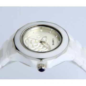 Новый стиль япония movt водонепроницаемые женевские керамические часы для женщин